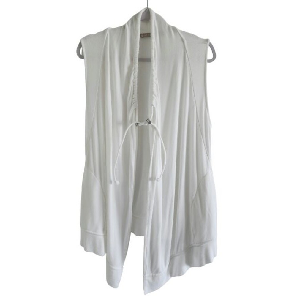 Athleta Mindset Vest White Women's XS Drawstring Pockets Nirvana Fabric